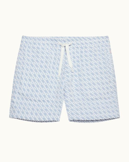 Orlebar Brown Blue Orbit Jacquard Towelling Mid-length Sweat Shorts for men