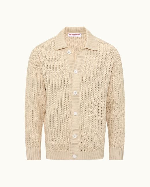 Orlebar Brown Natural Crochet Knitted Shirt for men