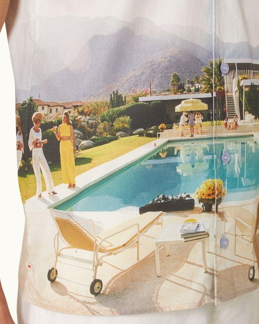 Orlebar Brown White Photographic Print Classic Fit Capri Collar Shirt for men