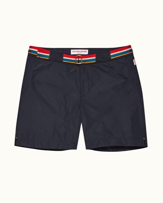 Orlebar Brown Blue Orlebar Luxury Tailored Swim Shorts With Striped Belt for men