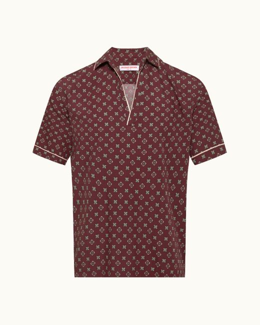 Orlebar Brown Red Relaxed Fit Short-Sleeve Lyocell Shirt for men