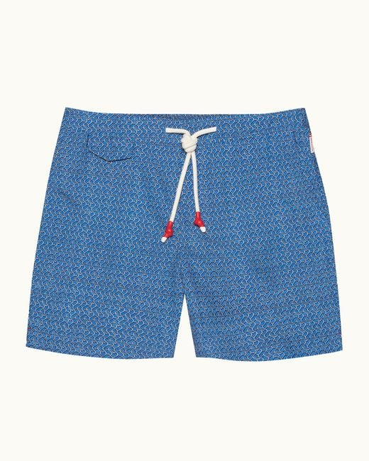 Orlebar Brown Blue Printed Swim Shorts Riptide-Inspired Cut for men
