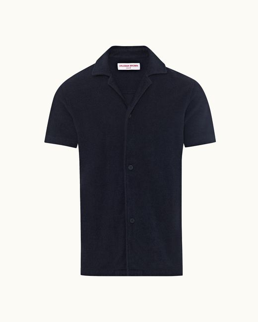 Orlebar Brown Blue Capri Collar Smart Summer Shirt for men