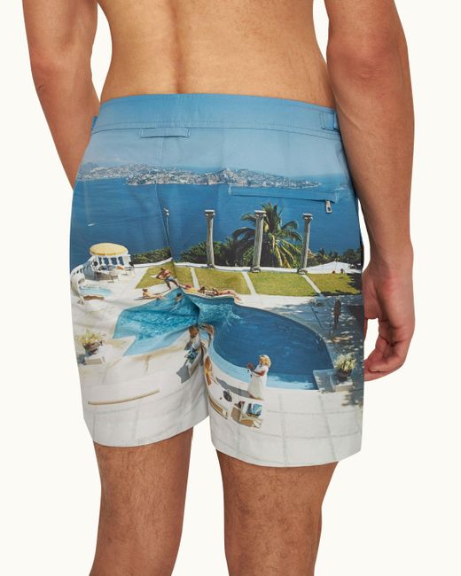 Orlebar Brown Blue Photographic Print Mid-length Swim Shorts Woven for men