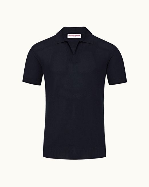 Orlebar Brown Blue Night Iris Tailored Fit Mercerised Cotton Polo Shirt for men