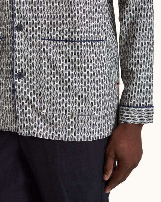 Orlebar Brown Gray Perez Print Capri Collar Resort-style Shirt Woven for men