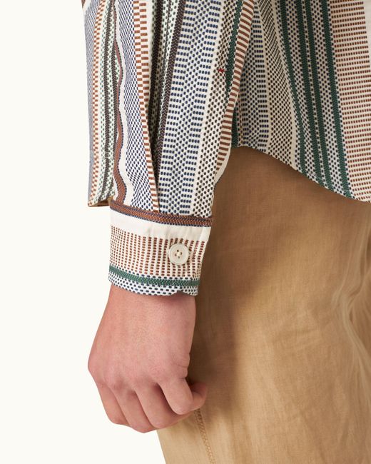 Orlebar Brown Multicolor Jacquard Stripe Cotton Resort Overshirt Woven for men
