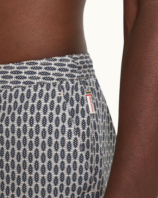 Orlebar Brown Gray Perez Print Mid-length Drawcord Swim Shorts for men