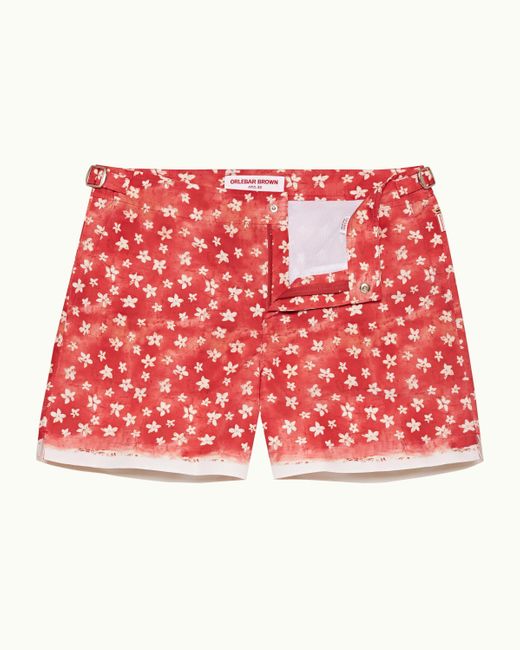 Orlebar Brown Red Budding Life Print Shorter-length Swim Shorts Woven for men