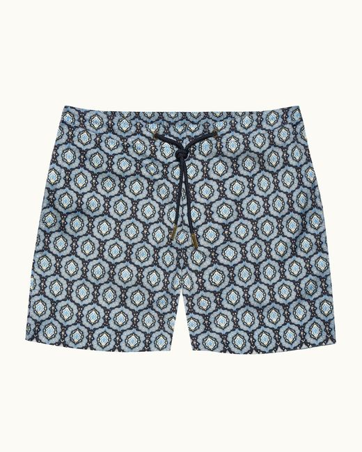 Orlebar Brown Blue Dark Printed Drawcord Swim Shorts for men