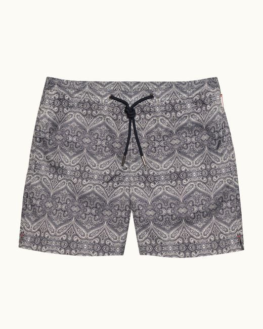 Orlebar Brown Gray Elasticated Waistband Swim Shorts for men