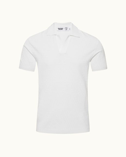 Orlebar Brown White And Automobili Lamborghini Automobili Lamborghini Tailored Fit Polo Shirt for men