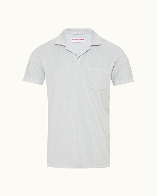 Orlebar Brown White Tailored Fit Organic Cotton Towelling Resort Polo Shirt for men