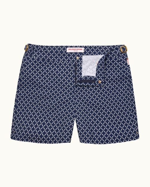 Orlebar Brown Blue Dark Jacquard Bulldog Swim Shorts for men