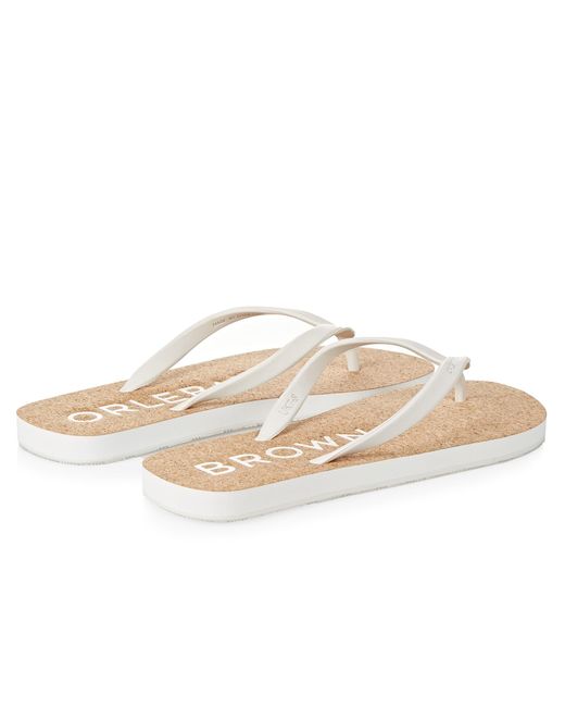 Orlebar Brown Linen Haston Rubber And Cork Flip Flops in White for Men - Save 51% - Lyst