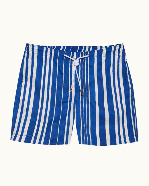 Orlebar Brown Blue Sun Stripe Drawcord Swim Shorts for men