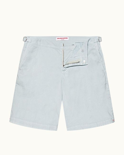 Orlebar Brown Blue Longer-Length Garment Dye Stretch Linen Shorts for men