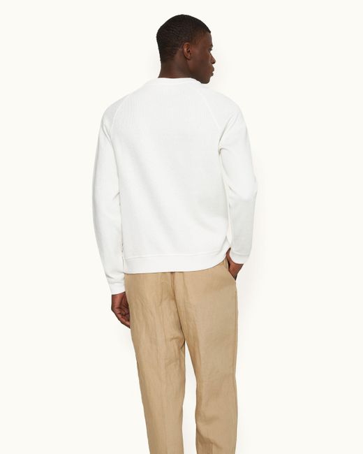 Orlebar Brown White Relaxed Fit Crewneck Double-faced Sweatshirt for men