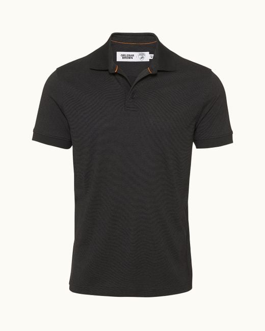Orlebar Brown Black Automobili Lamborghini Classic Fit Jersey Polo Shirt for men