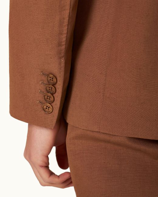 Orlebar Brown Brown Tailored Fit, Two-button, Unstructured Cotton-linen Blazer, Woven for men