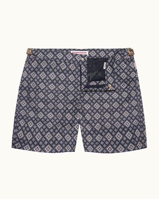 Orlebar Brown Blue Mid-Length Paisley Season Print Swim Shorts for men