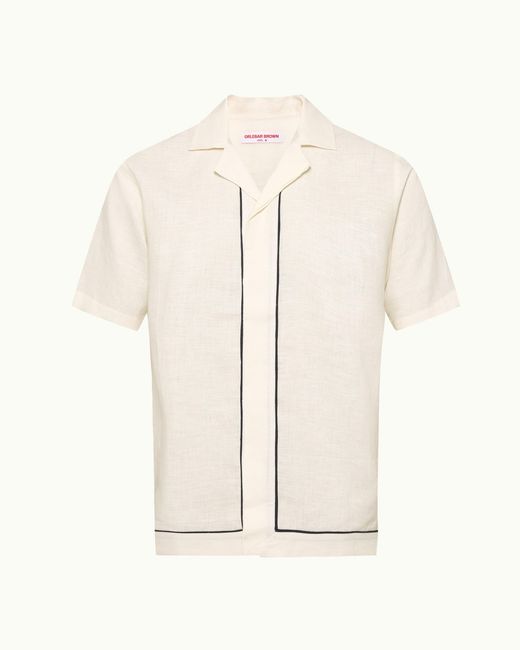 Orlebar Brown Natural Relaxed Fit Button Shirt for men