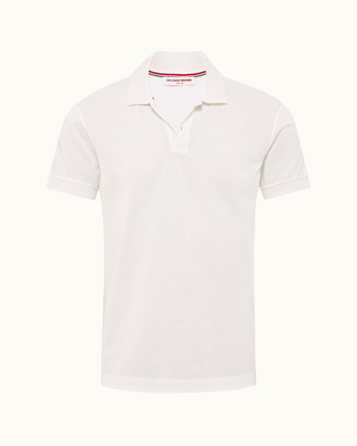 Orlebar Brown White Orlebar Luxury Pure Cotton Polo Shirt for men