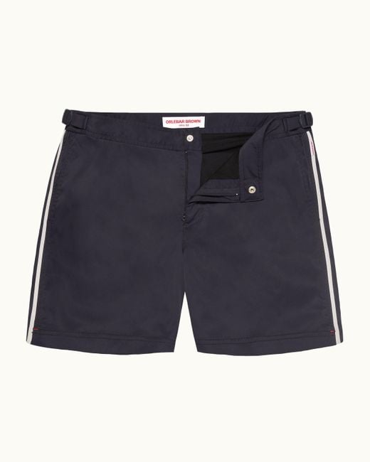 Orlebar Brown Blue Mid-Length Stretch Bulldog Tailored Swim Shorts for men