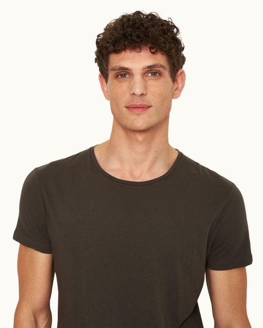 Orlebar Brown Black Tailored Fit Crew Neck T-shirt for men