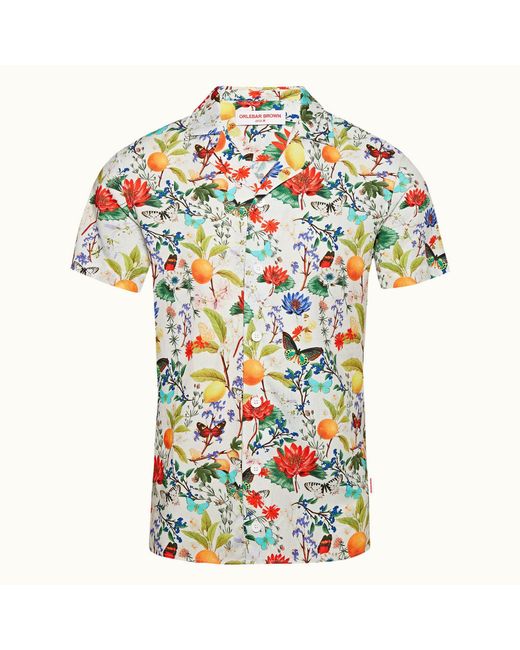 Orlebar Brown Multicolor Almond/multi Floral Print Resort Shirt for men