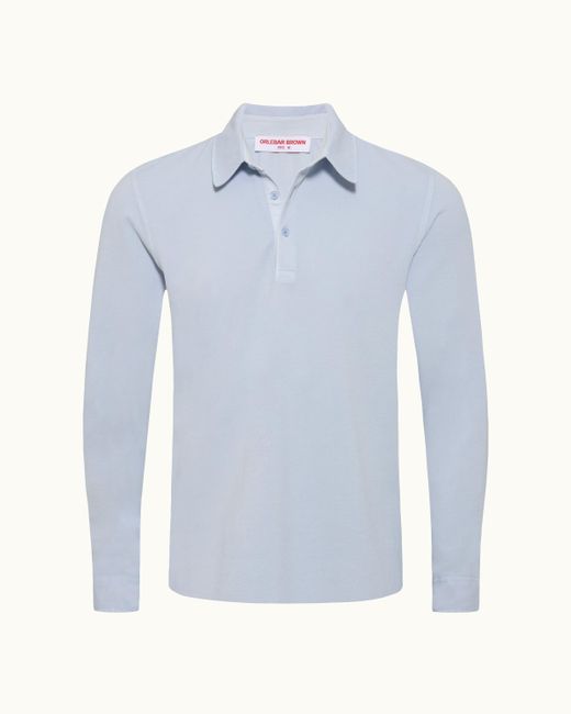 Orlebar Brown Blue Classic Fit Pique Jersey Polo Shirt for men