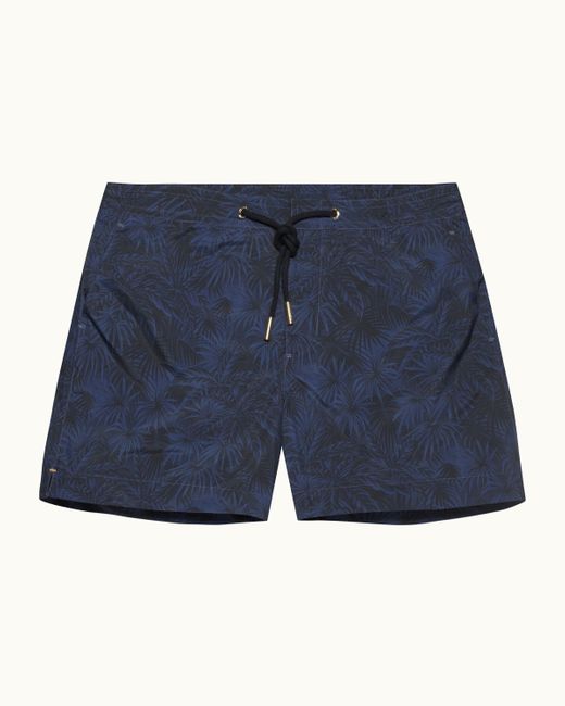 Orlebar Brown Blue Orlebar Midnight Palmed Shorter-Length Drawcord Swim Shorts for men