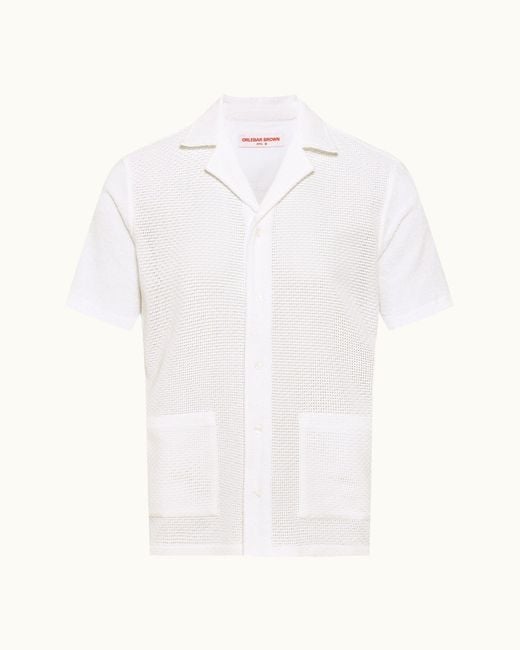 Orlebar Brown White Capri Collar Relaxed Fit Shirt for men
