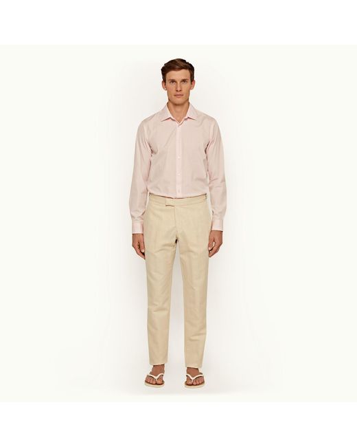 Linen trousers Orlebar Brown Pink size M International in Linen - 41154074