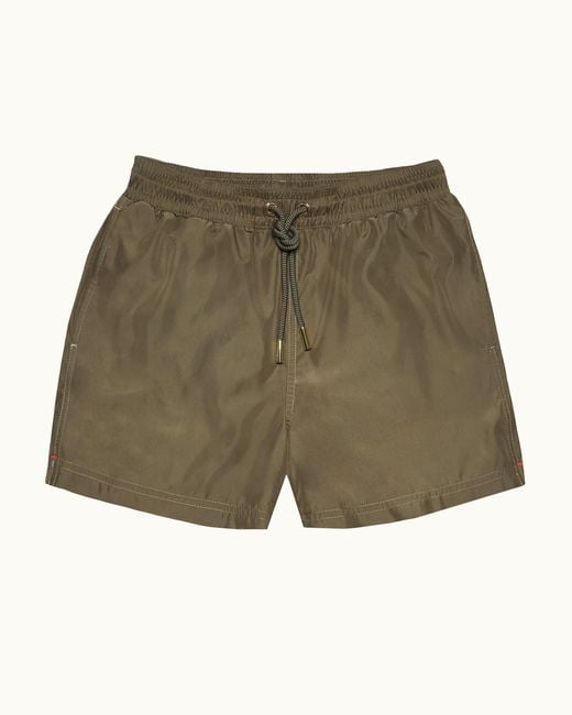 Orlebar Brown Green Shorter Length Swim Shorts for men