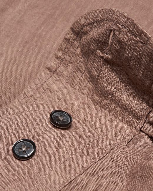 Orlebar Brown Brown Relaxed Fit Luxury Italian Linen Shirt for men