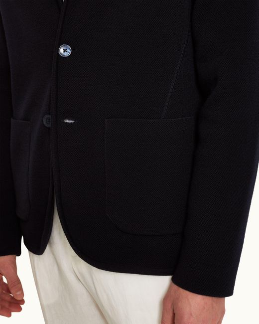Orlebar Brown Blue Merino Knit Tailored Fit Blazer for men