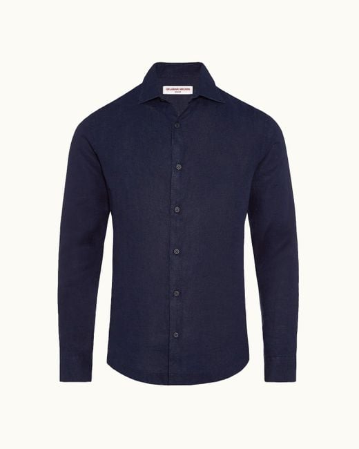 Orlebar Brown Blue Giles Linen for men