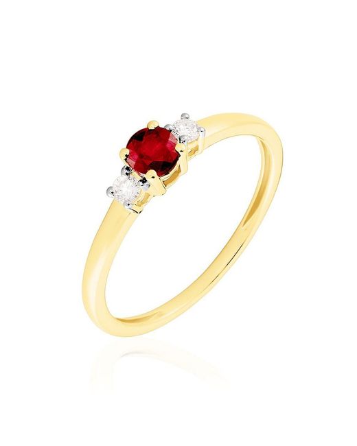OROVIVO Elisabeth Damen Ring 585 (14 Karat) Rubin Rot 0,33 Ct, Ring Mit Stein in Metallic für Herren
