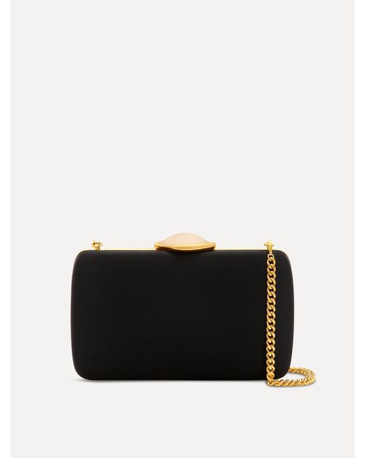 Oscar de la Renta Black O Satin Minaudire