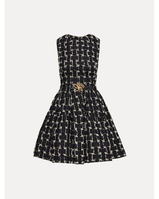Oscar de la Renta Women's Black Woven Denim Jacquard Mini Dress Oscar de la Renta Women's Black Woven Denim Jacquard Mini Dress