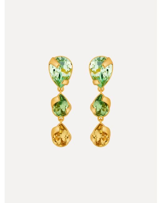 Oscar de la Renta Metallic Pear-Cut Drop Earrings