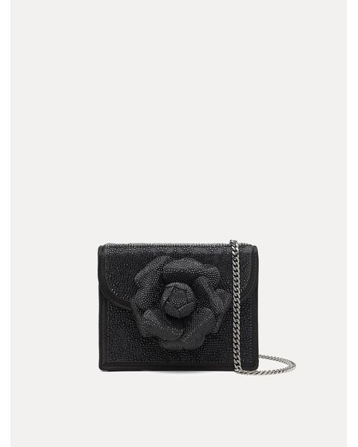 Oscar de la Renta Black Crystal Pav Mini Tro Bag