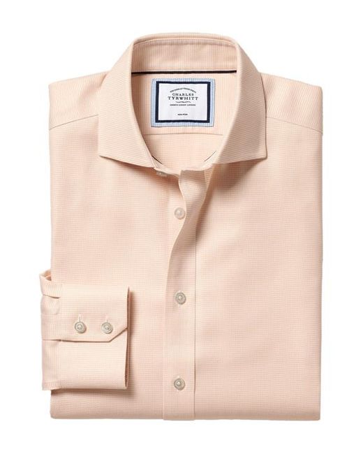 Charles Tyrwhitt Peach Non-iron Cambridge Weave Cutaway Slim Fit Shirt  Peach Size 14.5" - 33" - Sing in Pink for Men | Lyst