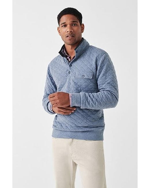 Faherty Epic Quilted Fleece Pullover Faded Blue Heather for Men | Lyst