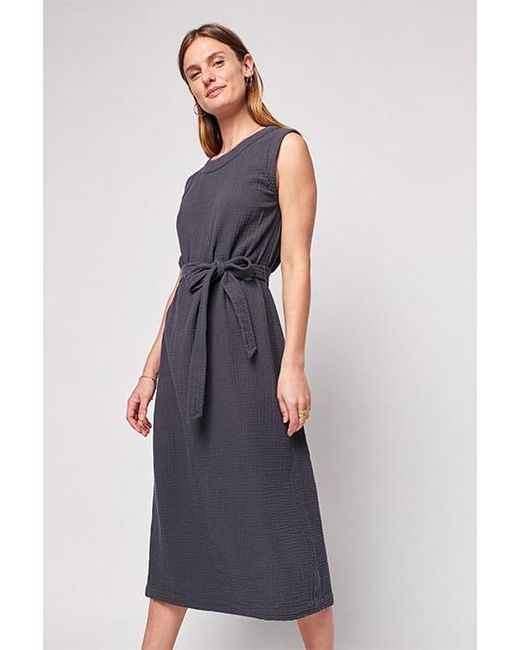 Faherty Dream Cotton Costa Dress Washed Black in Blue | Lyst