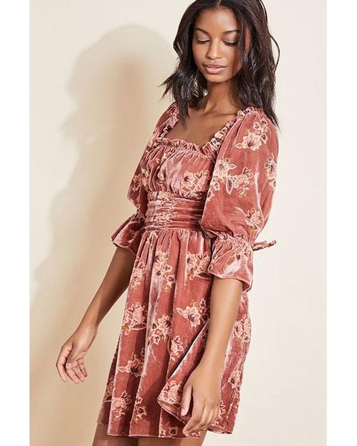 Hutch Leland Dress Cinnamon Bohemian Velvet Burnout in Pink Lyst