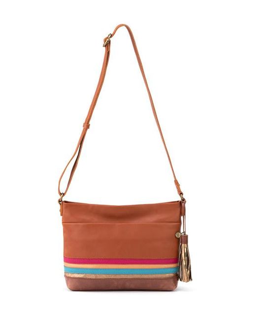 The Sak Melrose Leather Crossbody Chestnut Stripe Lyst