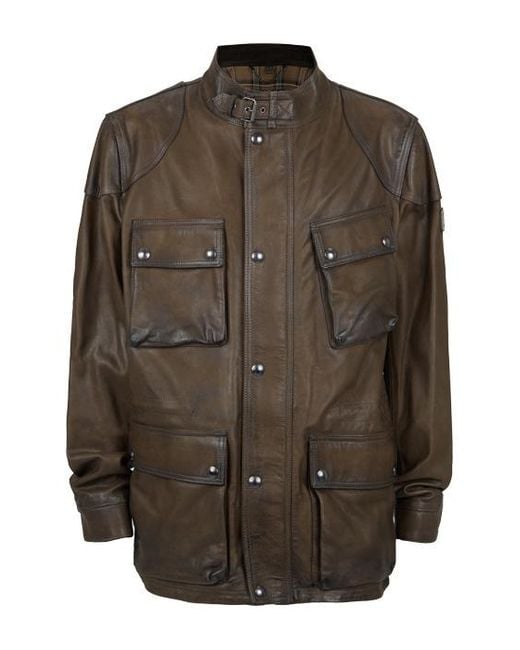Belstaff Leather Fieldmaster Jacket Taupe in Brown for Men | Lyst