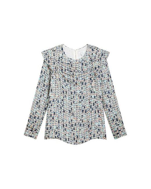 Reiss Olivia-ditsy Print Ruffle Blue Blue | Lyst